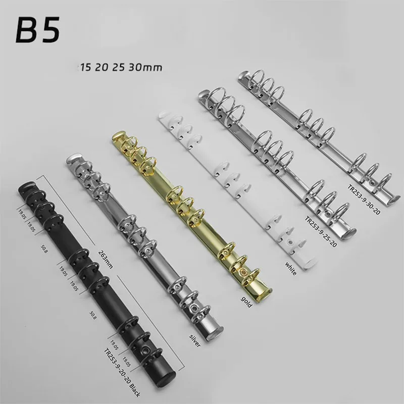 B5 20 25 30MM 9 Rings Binder Clip With Screws