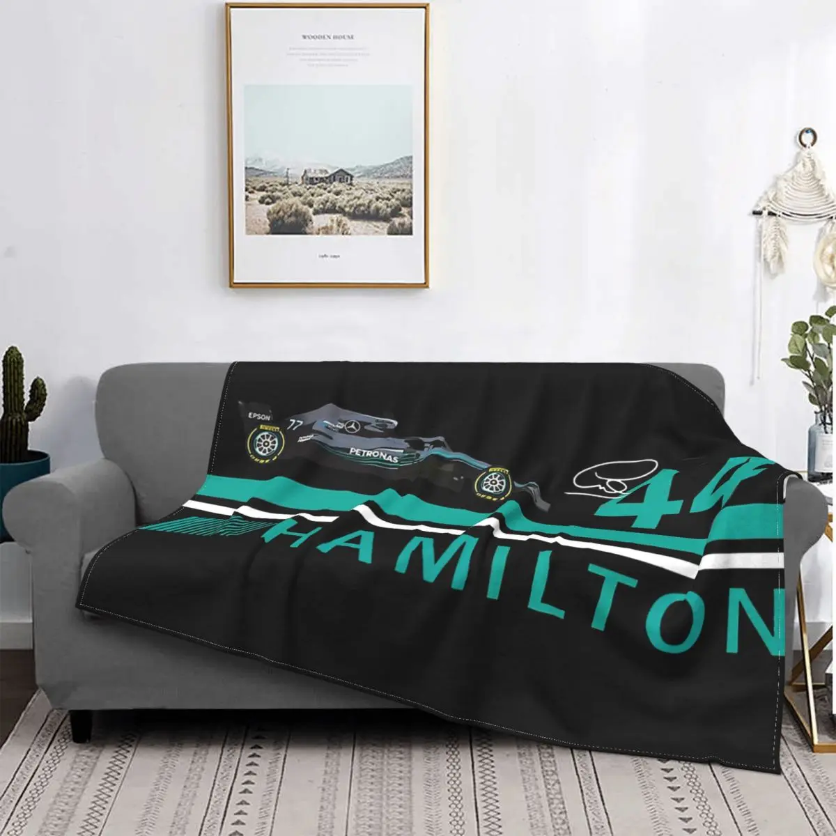 Lewis Hamilton Blanket Drivers of the World Formula One Championship Flannel All Season Cute Throw Blankets For Car Bedspread