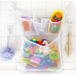 Baby Bathroom Mesh Bath Bag Kids Cartoon Basket Net Children's Games Network Waterproof Cloth Sand Toys Beach Storage Organizer