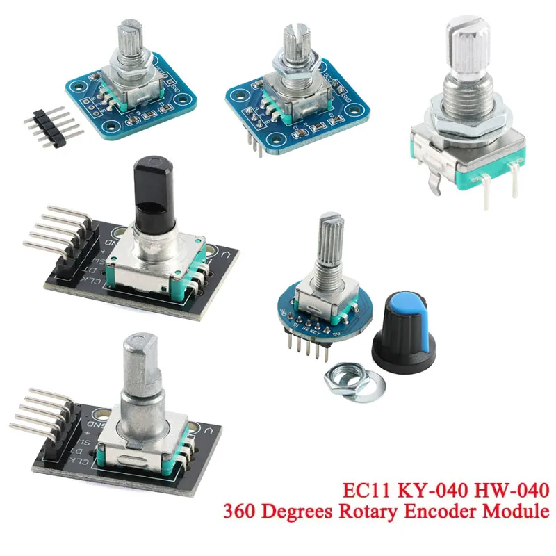 HW-040 360 Degree Rotary Encoder Module Brick Sensor Switch Development For Arduino Audio Rotating Potentiometer EC11 KY-040
