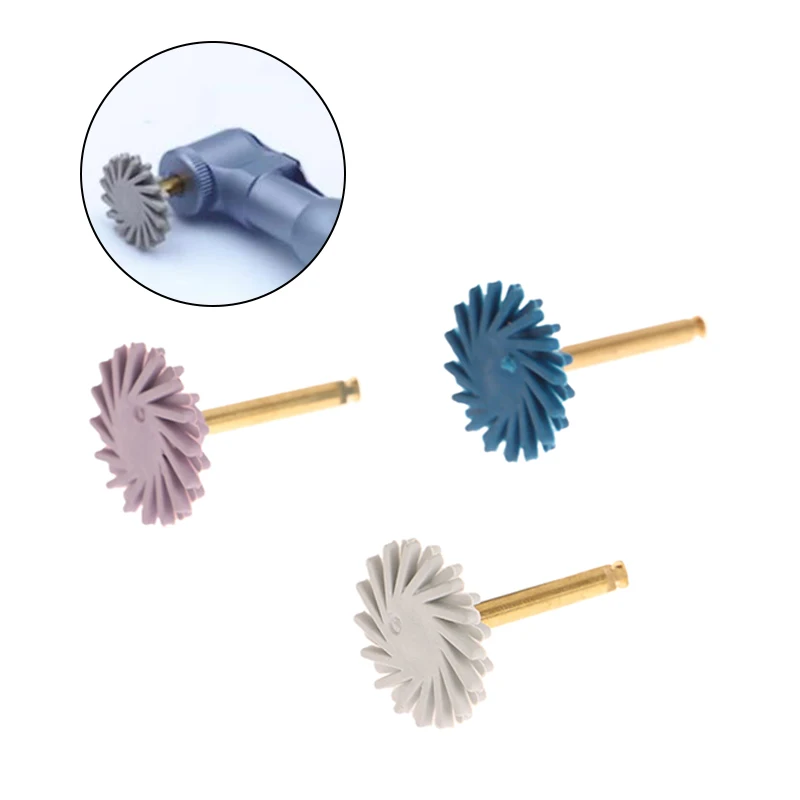 1Pcs Dental Composite Resin Polishing Disc Wheel Kit Brush Burs Silicone With Diamond Disc 3 Step Polishing