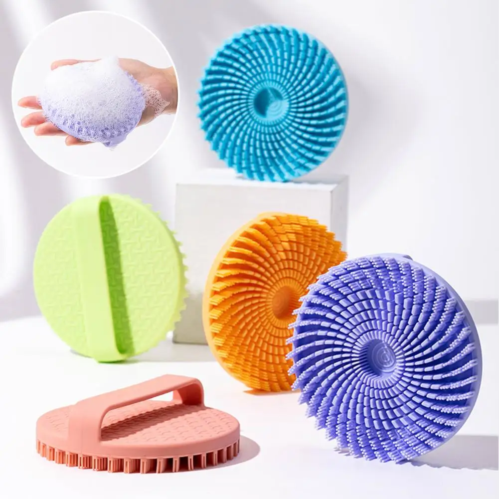 Silicone Shower Brush Food-grade Silicone Scrubber Silicone Body Scrubber with Ergonomic Grip for Exfoliating for Bath for Skin