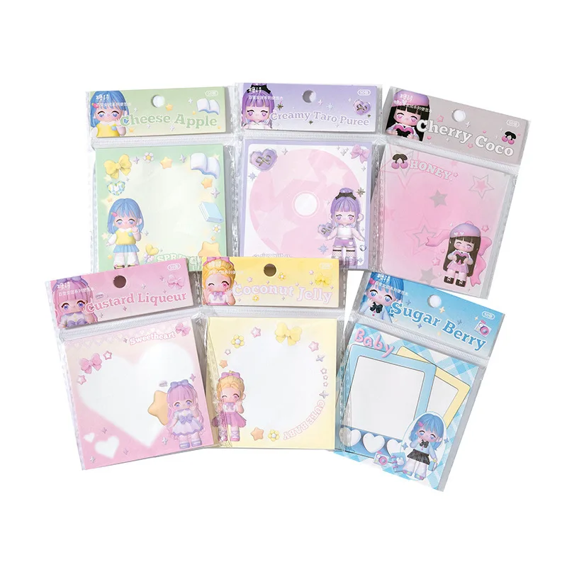 50 Pcs/Pack Cute Cartoon Memo Pad No- Sticky Notes DIY Scrapbooking Journaling Decorative Collages Take Notes Leave a Message