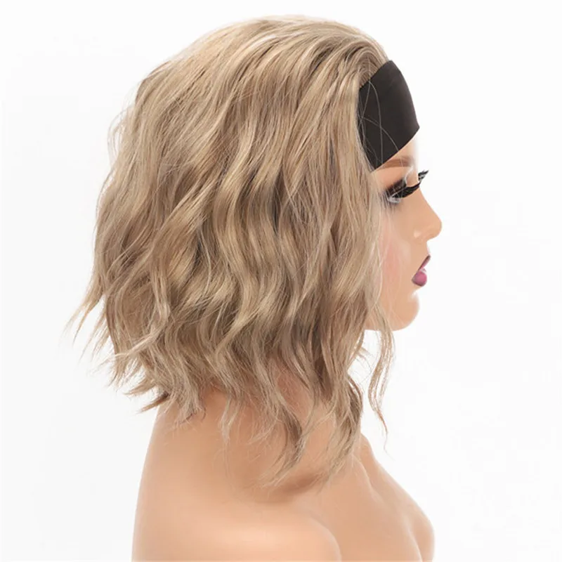 OUCEY Bob Headband Wigs Synthetic Hair Wigs For Women Natural Wave Blonde/99J/Black Wig Female Short Wig Heat Resistant Fiber