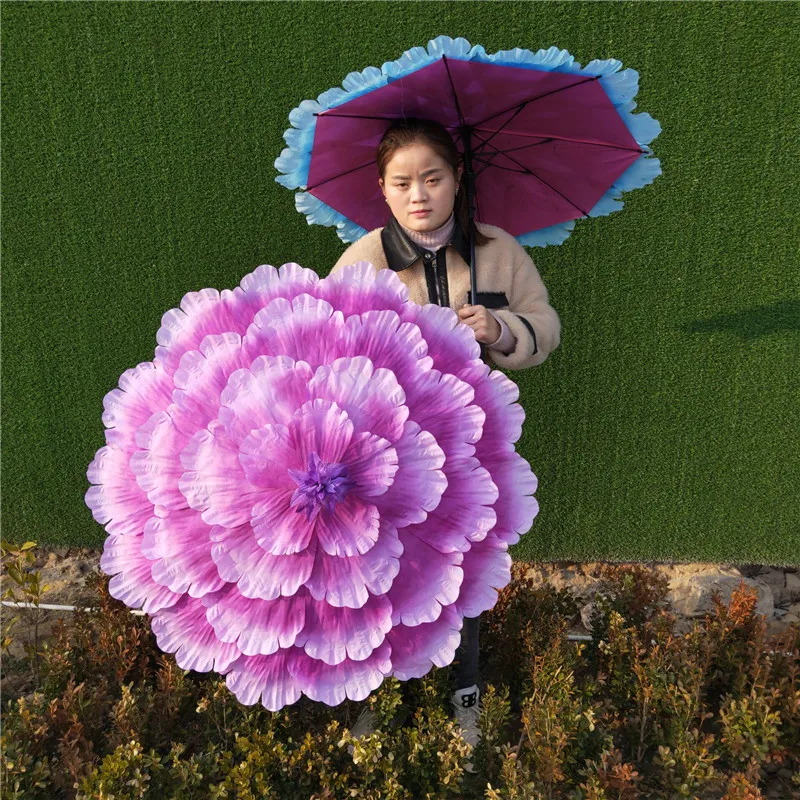 1/5pcs 70cm Retro Chinese Peony Flower Umbrella for Children Kids Dance Performance Props Wedding Decoration