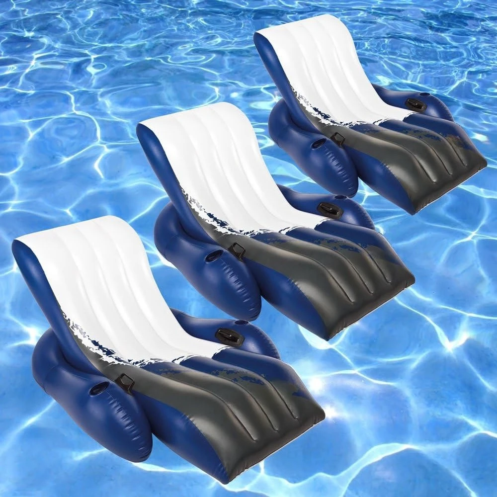 

Floating Recliner Lounge for Swimming Pools, 3-Pack