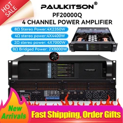 Paulkitson 4 Channel 4x7000W  FP20000q Power Amplifier Line Array Sound System Audio Professional Disco Dj Power Amplifier