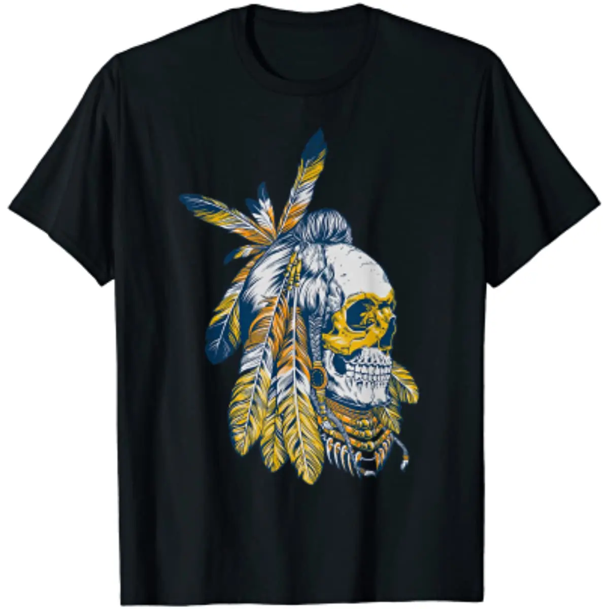 American Motorcycle Skull Native Indian Eagle Chief Vintage T-Shirt Streetwear Harajuku Cotton Daily Four Seasons Men T Shirt