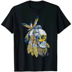 American Motorcycle Skull Native Indian Eagle Chief Vintage T-Shirt Streetwear Harajuku Cotton Daily Four Seasons Men T Shirt