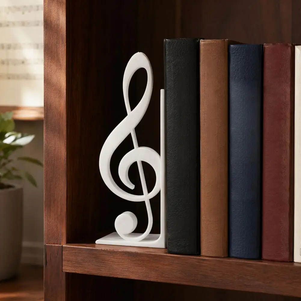 Stable Support Music Figurine Musical Note Decoration 3d Printed Treble Clef Bookends Music Note Shelf Organizer Non-slip Modern