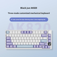 Ajazz Ak820 Pro Gaming Mechanical Keyboard Bluetooth/ Wireless/Wired Customized Keyboard With Tft Color Screen Knob 136 Keycaps