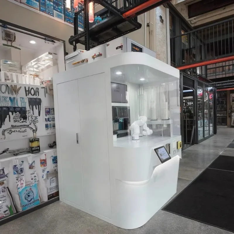 آلة بيع روبوت القهوة Ai ذات المظهر القابل للتخصيص لخدمة القهوة الباردة والساخنة والآيس كريم في طريقة مريحة #1