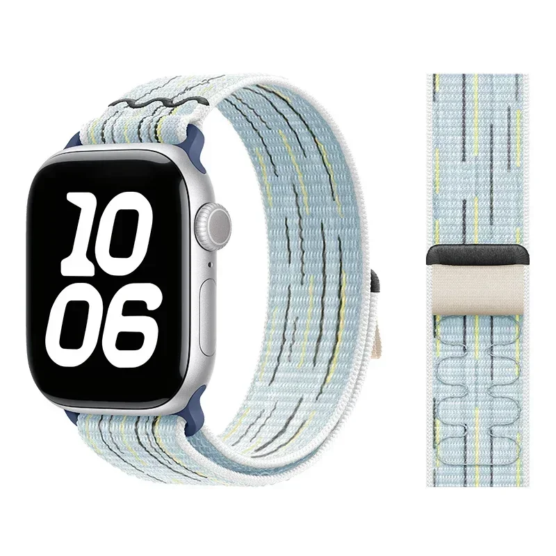 Nylon Loop For Apple Watch Strap 45mm 44mm 49mm 46mm 40mm 41mm 38mm 42mm Correa Bracelet iWatch Series 6 Se 7 8 9 10 ultra2 band image 5