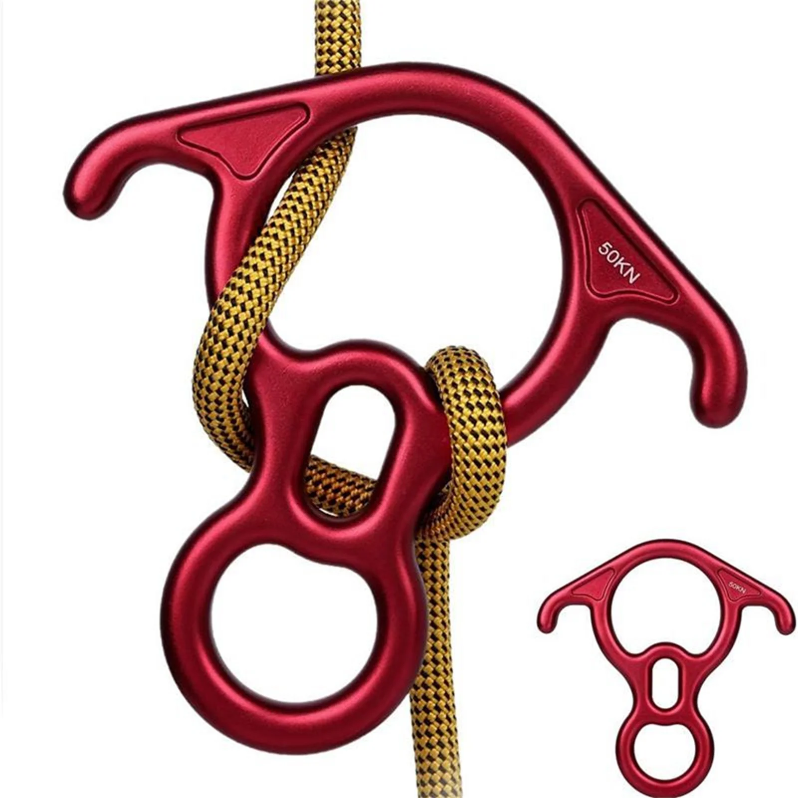 

50KN Rescue Figure 8 Descender Large Bent-Ear Belaying And Rappelling Gear Belay Device Climbing For Rock Climbing Peak Rescue