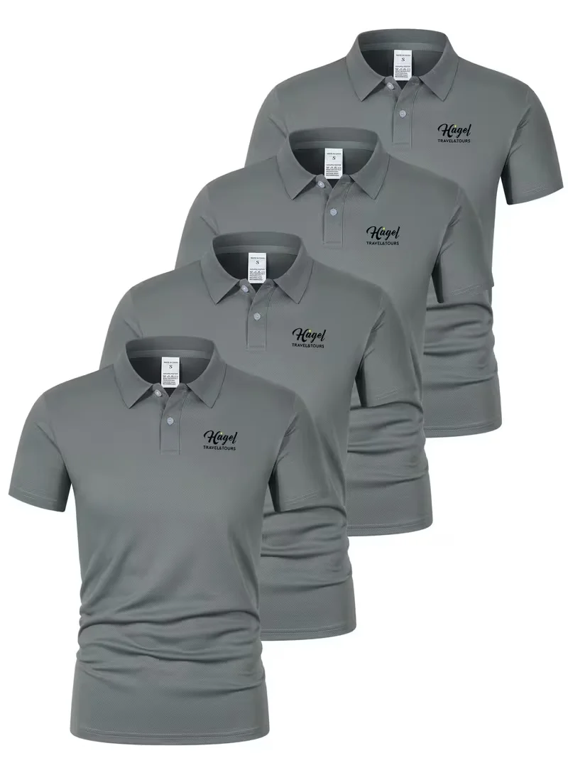 4 pieces of 2026 summer men's short sleeved polo shirts, sports tennis T-shirts, moisture wicking shirts, breathable button down