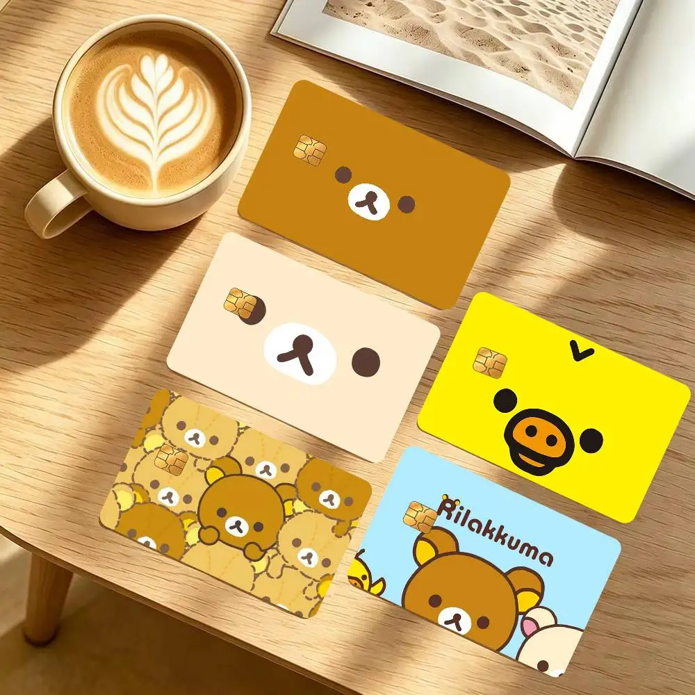 Cartoon Cute Rilakkuma    Anime 1 set of 4 pcs Funny Shell Ultra Thin No Fade Sticker Skin Cover Film for Debit Credit Card