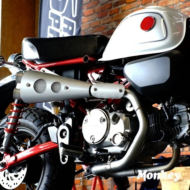 Full-Size Custom Motorcycle ExhaustRS Monkey125 Monkey 125 Modified Full Section Double  Exhaust Pipe, Silent Street Riding C