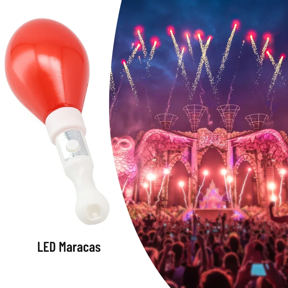 Multi Color LED Maracas Flashing Light Lamp Sensory Glowing Sand Hammer Toys Shaking Glowing Percussion Musical Instrument