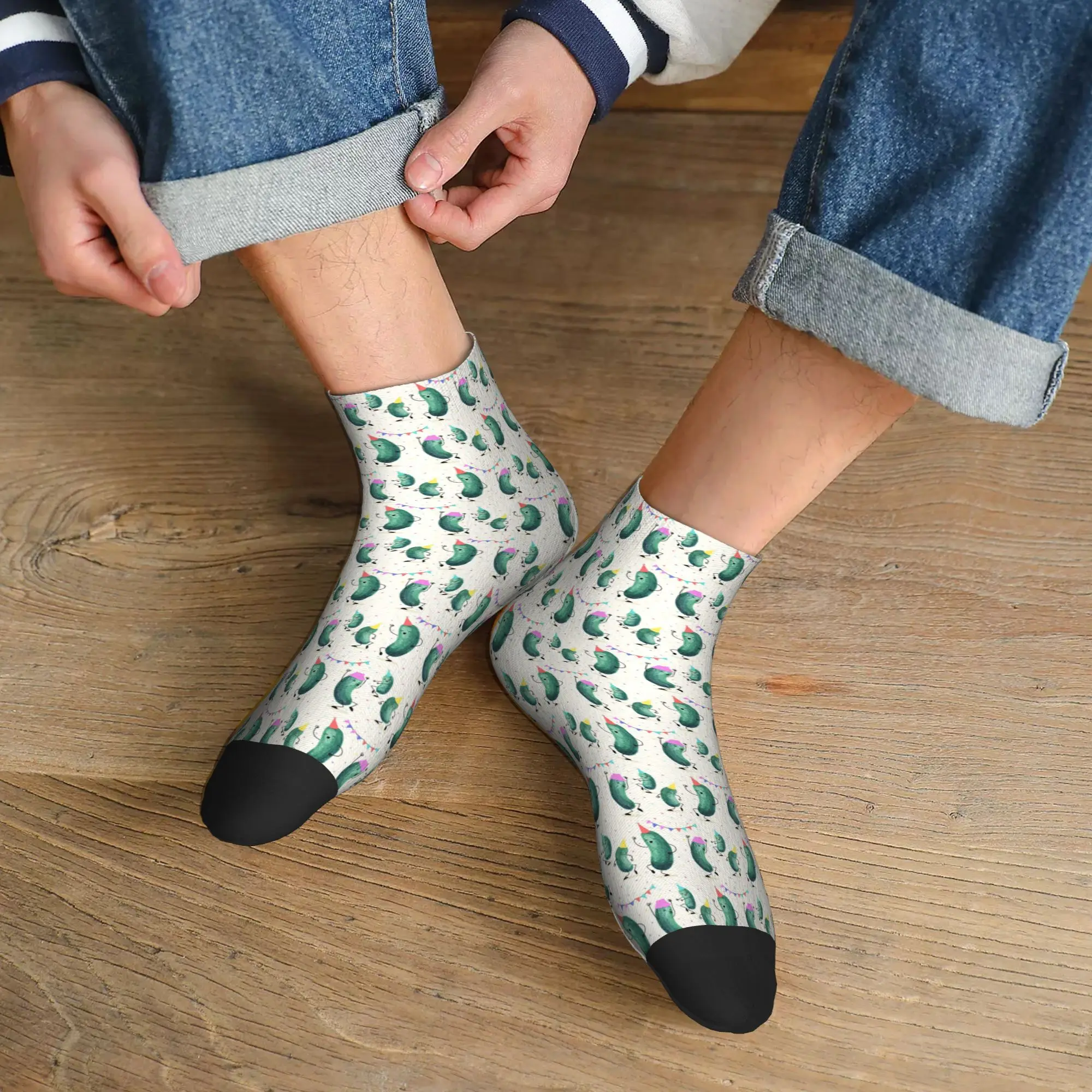All Seasons Pickle Party Socks Harajuku High Quality Crew Socks Casual Stockings for Men Women Gifts