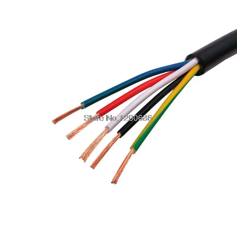 1M 1Meter PVC 10C*0.3mm multi-core cable black 22AWG 0.3MM RVV10 core control signal line copper wire 10 cores 1Meters 0.3MM