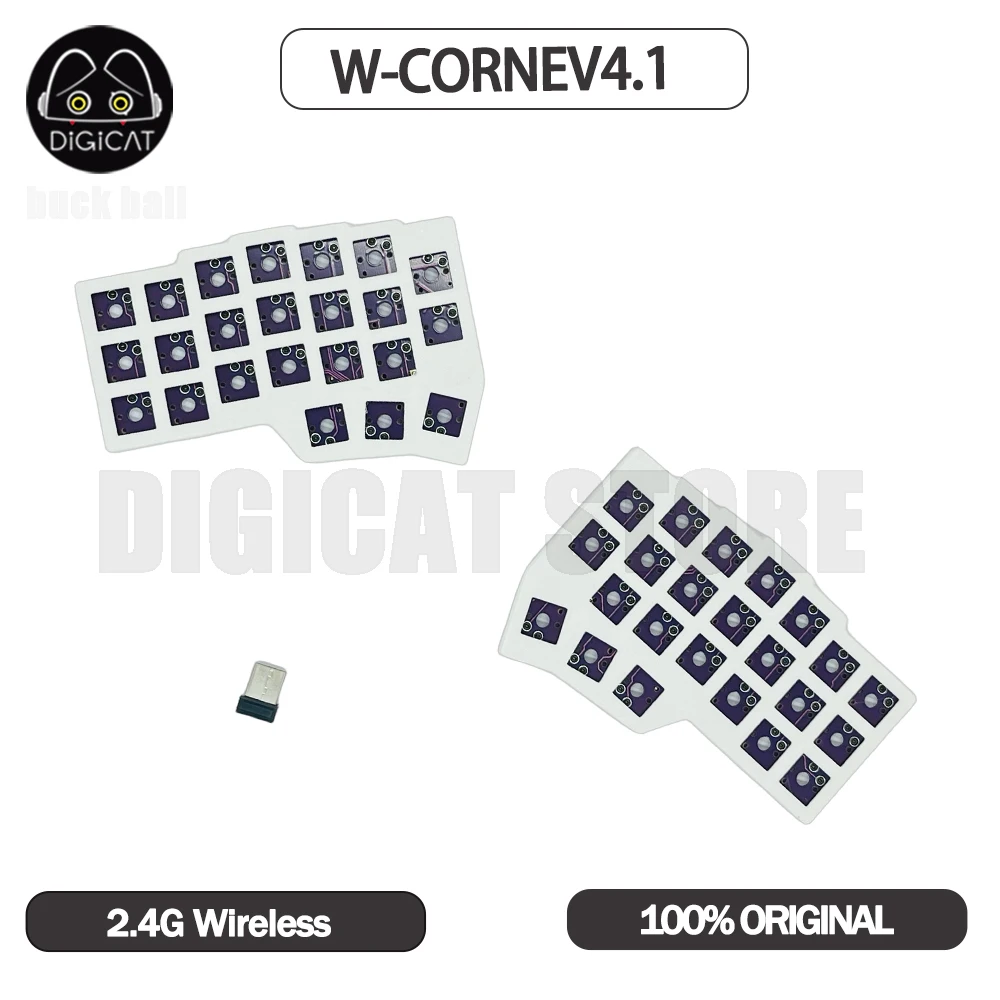 

CHOC W-CORNE V4.1 2.4G Сплит-клавиатура Комплект беспроводной No RGB Kailh V1/V2 Переключатель Поддержка VIAL Custom Choc Сплит-клавиатура ПК Геймер