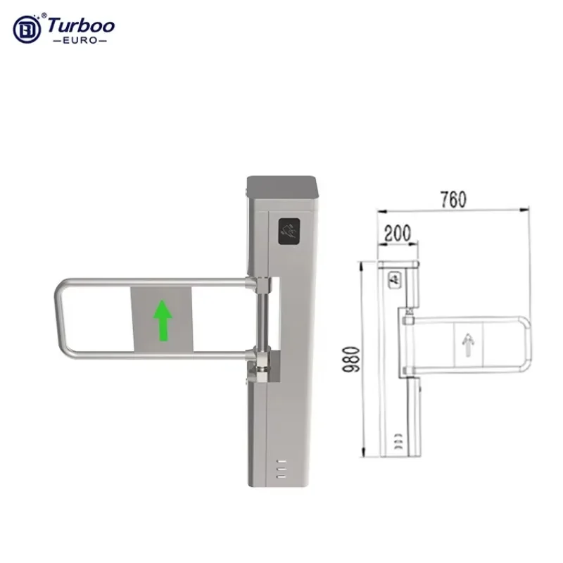 Access Control Entrance Swing Gate Automatic Mechanical Swing Barrier Gate For Supermarket