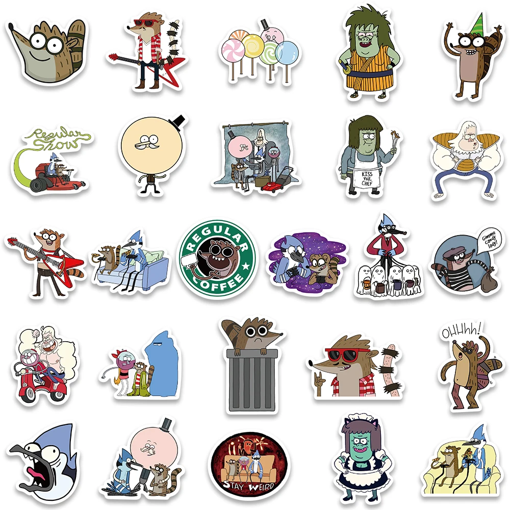 52pcs Funny Cartoon Characters Anime Stickers For Laptop Phone Guitar Luggage Diary Waterproof Graffiti Vinyl Decals