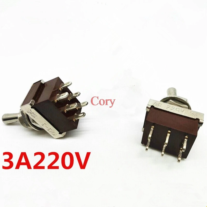5pcs KN3-3 Toggle Switch with High Quality Rocker Switch 2 Positions ON - ON 6pins 12mm Mounted CZYC
