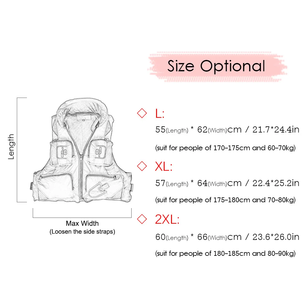 FX-Professional Life Jacket Vest for Adults, Polyester, Safety, Survival, Swimming, Boating, Drifting, Fishing, L-XXL