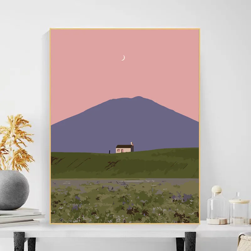 

A-0129 Sun and Moon Together Oil Painting Surreal Fantasy Art Home Decor