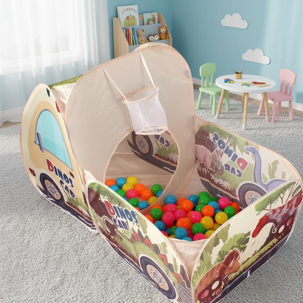 خيمة لعب سيارة صفراء ممتعة للأطفال، لعبة قلعة كبيرة للعب التظاهري، خيمة ألعاب ترفيهية خارجية، مسرح محمول، ألعاب الشاطئ والعشب، هدايا عطلة رائعة للأولاد والبنات، هدايا عيد الميلاد والهالوين غير متضمنة #5