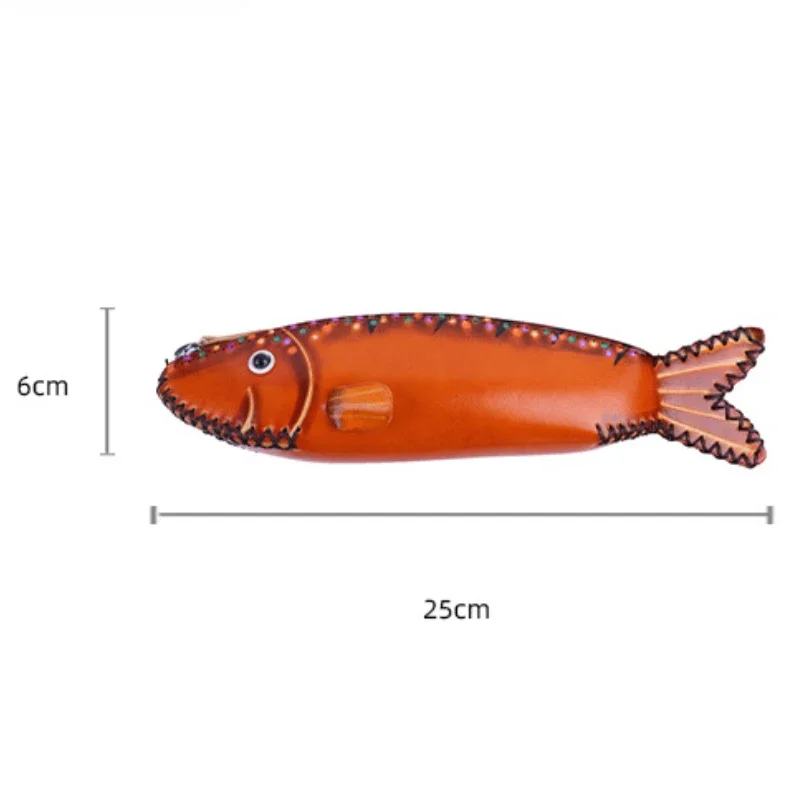 Vintage couro genuíno mini moeda bolsa pequena carteira das mulheres dos homens de couro vaca moda bonito peixe saco armazenamento tendência bolso com zíper