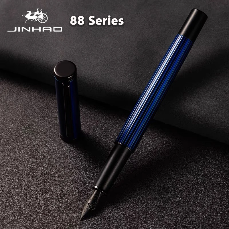 

Jinhao 88 перьевая ручка, металлические роскошные элегантные ручки F/EF дополнительный тонкий наконечник, синяя/красная/черная цветная ручка для письма, школьные принадлежности, канцелярские принадлежности