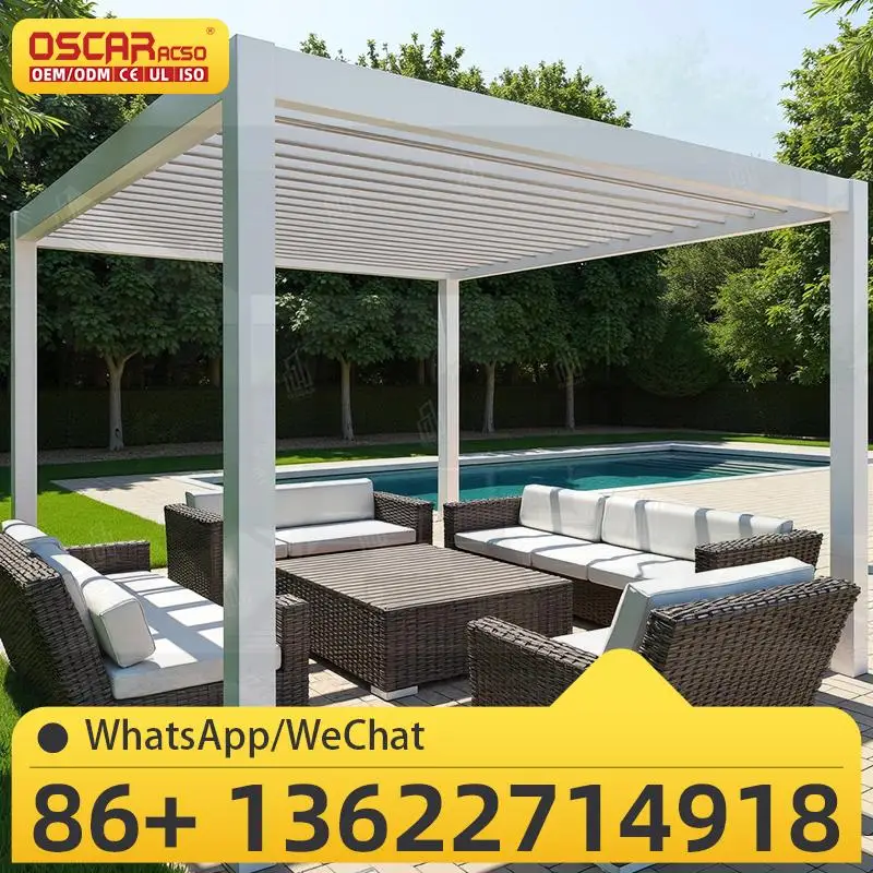 

High Quality Movable Waterproof Outdoor Retractable Motorized Sunshade Canopy for Garden Patio Beach pergola