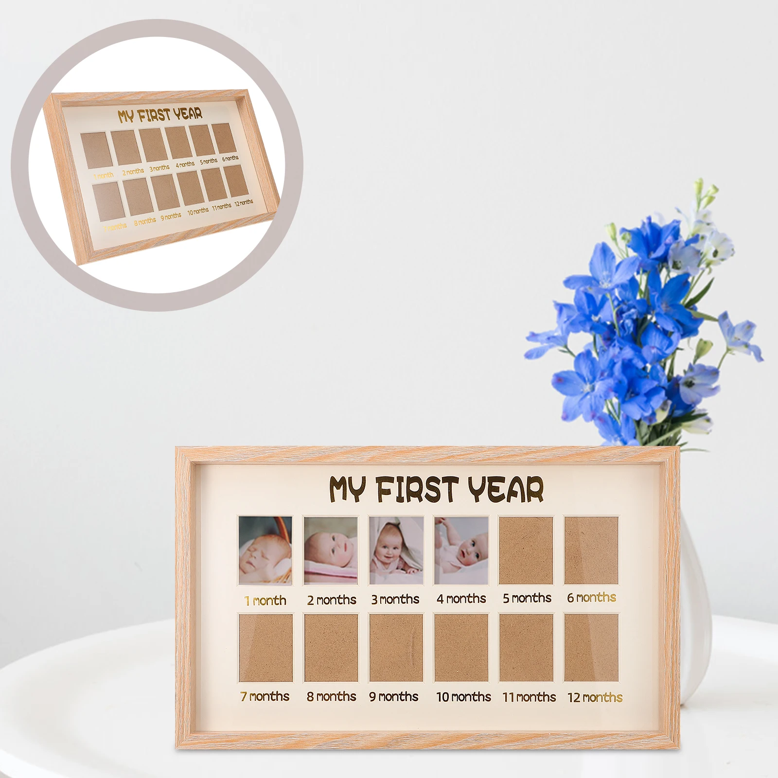 

Baby Growth Picture Frame 12 Month First Year Milestone Photo Frame Desktop Memory Keepsake For Newborn Infant
