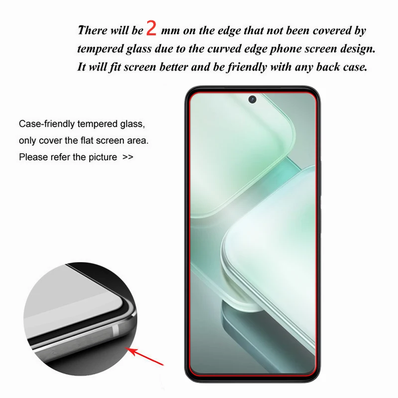 For iQOO Z9x Glass 6.72 inch Full Glue Clear Screen Protector For Vivo iQOO Z9x Tempered Glass For iQOO Z9x 5G Lens Film