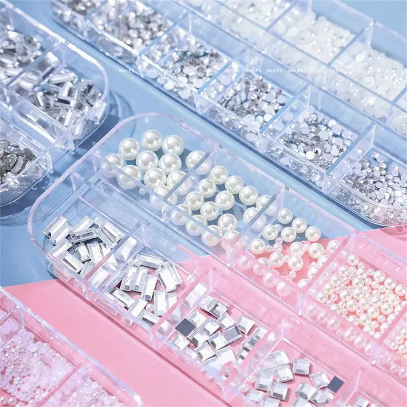 Nail Art Decoration Suitable For Various Occasions 12 Cells Per Box Nail Decoration Rhinestone Decoration Dazzling