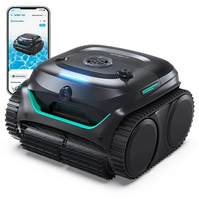 

Cordless Pool Robot Vacuum Cleaner C2 Vision Dual-layer Filtration Visual 80° Superior Suction Power Running Time 180mins APP