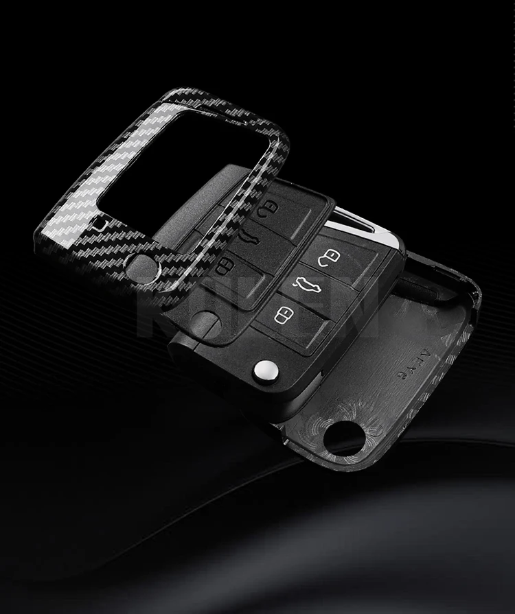 3 4 Tasten Carbon Faser Auto Schlüssel Fall Abdeckung Für VW Volkswagen Golf 7 Tiguan MK2 Für SEAT Ateca Leon FR2 Ibiza für Skoda Octavia – Detail 7