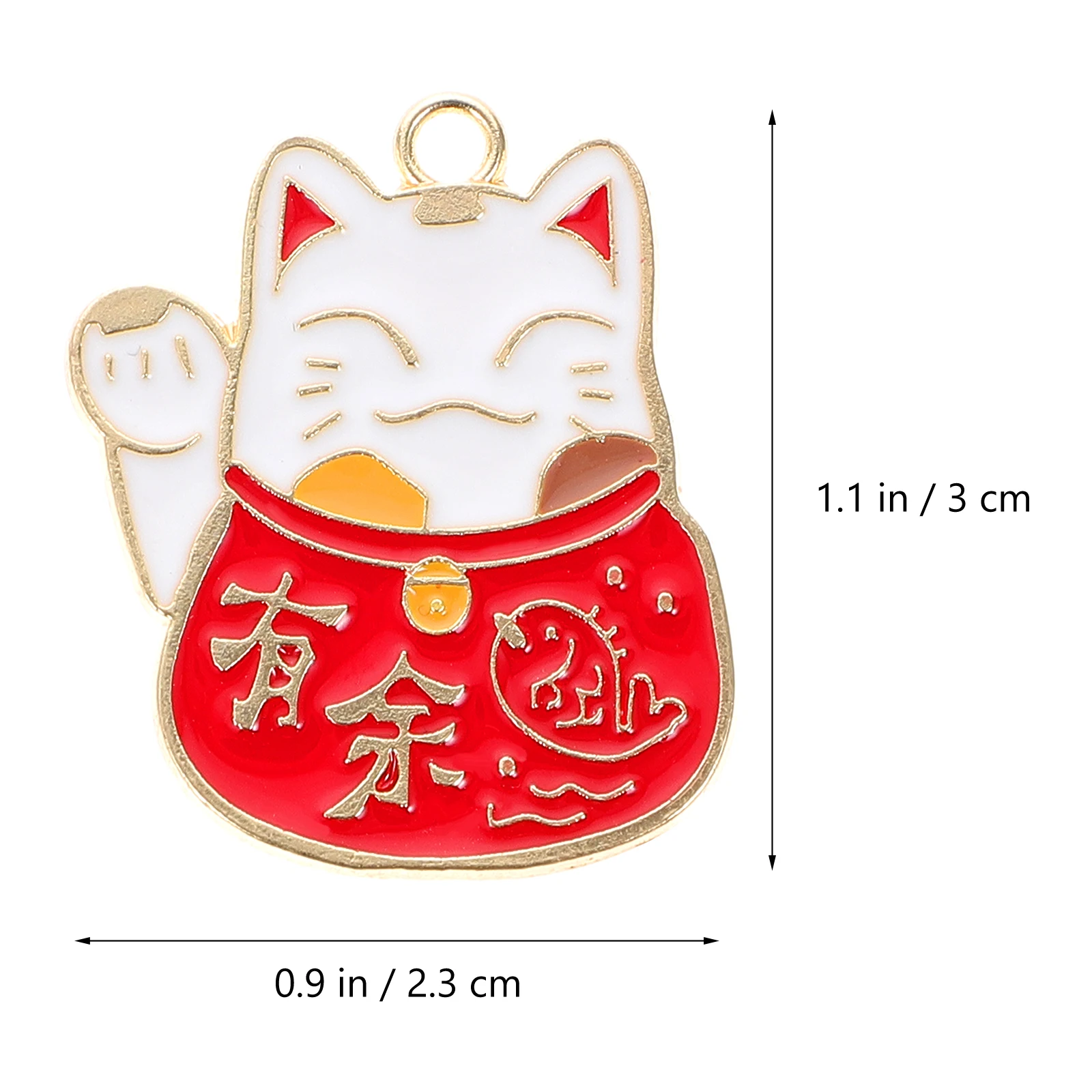 

20 Pcs Lucky Cat Keychain Charms Alloy Animals Embellishment for DIY Miniature Themed Accessories Jewelry Parts Pendant