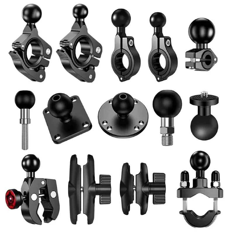 Adaptador de Cabeça Esférica de 1 Polegada para Suporte de Guidão de Motocicleta e Espelho Retrovisor para Câmeras de Ação DJI GoPro Insta360