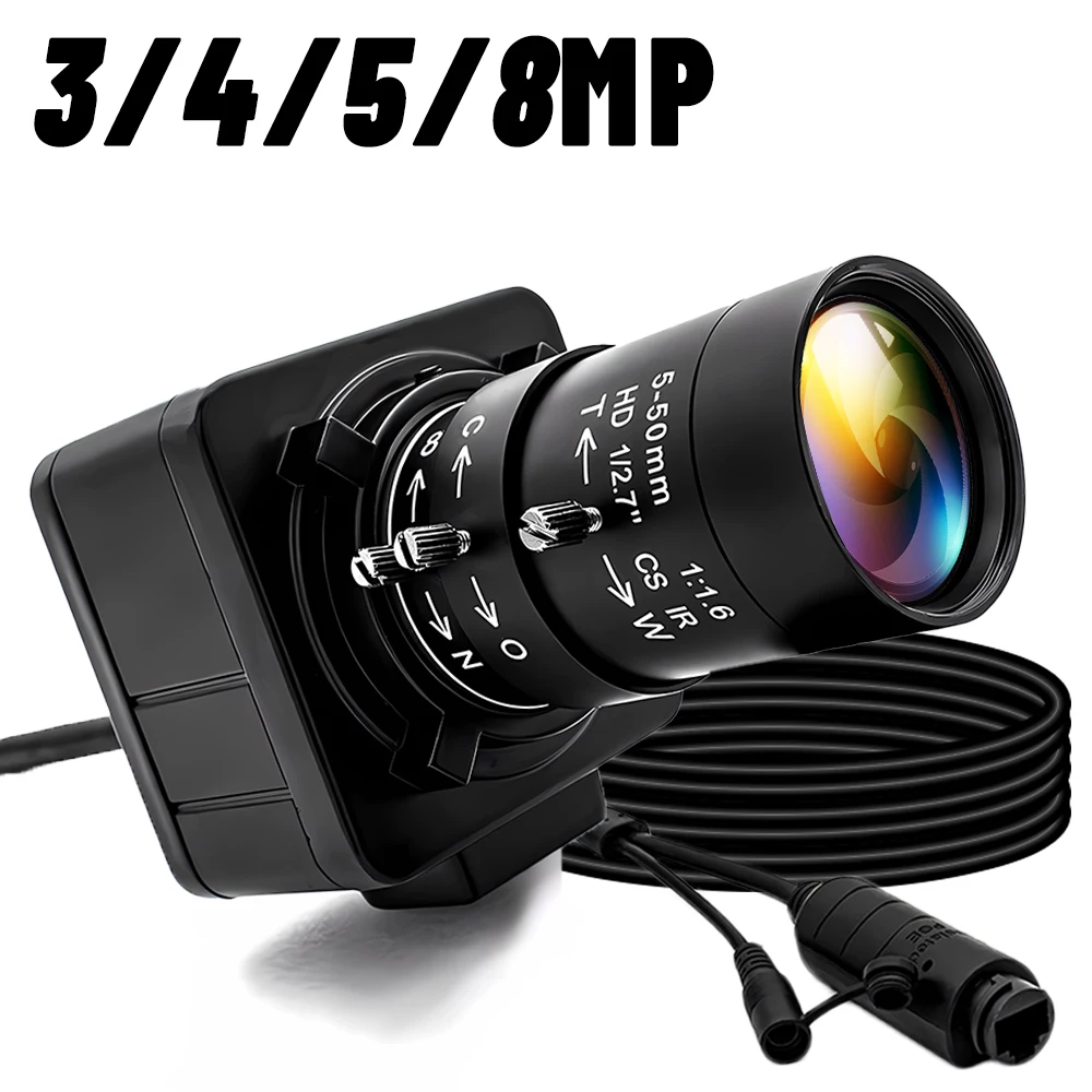 

WGWK 4K MINI Type IP Camera 5-50mm Varifocal Lens For POE NVR System Indoor Home Onvif P2P CCTV System Video Surveillance Webcam