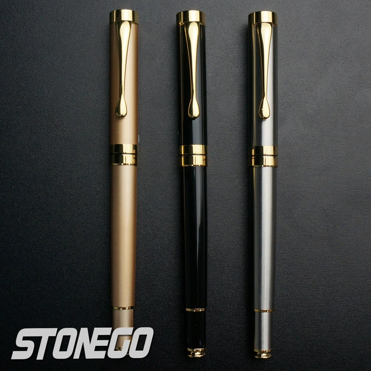 قلم الكرات الدوّارة المعدني من الفولاذ المقاوم للصدأ، أداة كتابة الأعمال التنفيذية الأنيقة، جودة ممتازة