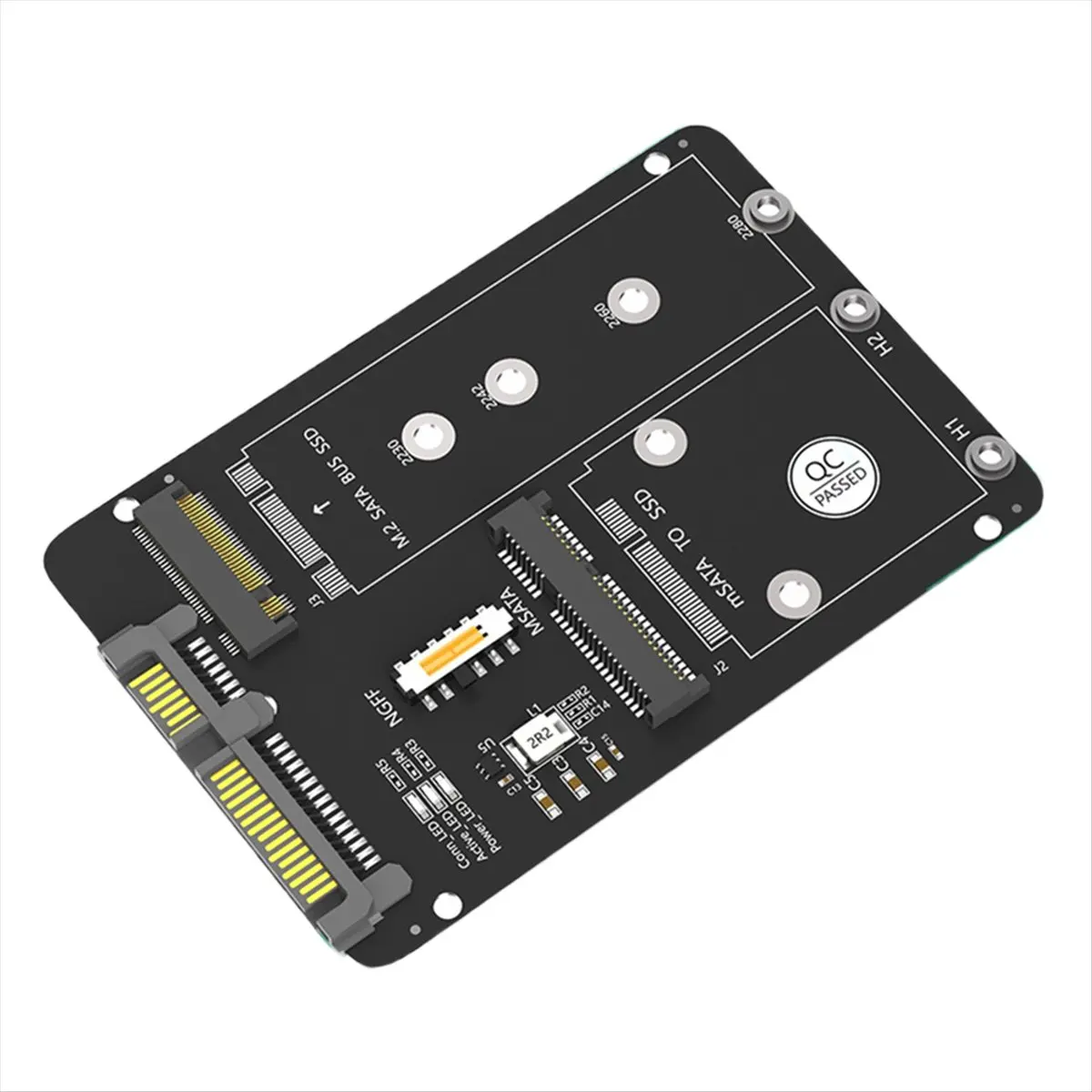 ~!Newest DTD145M.2 NGFF/MSATA to SATA3 2-in-1 SSD Solid-State Drive 2.5-Inch Hard Drive Enclosure Adapter Card