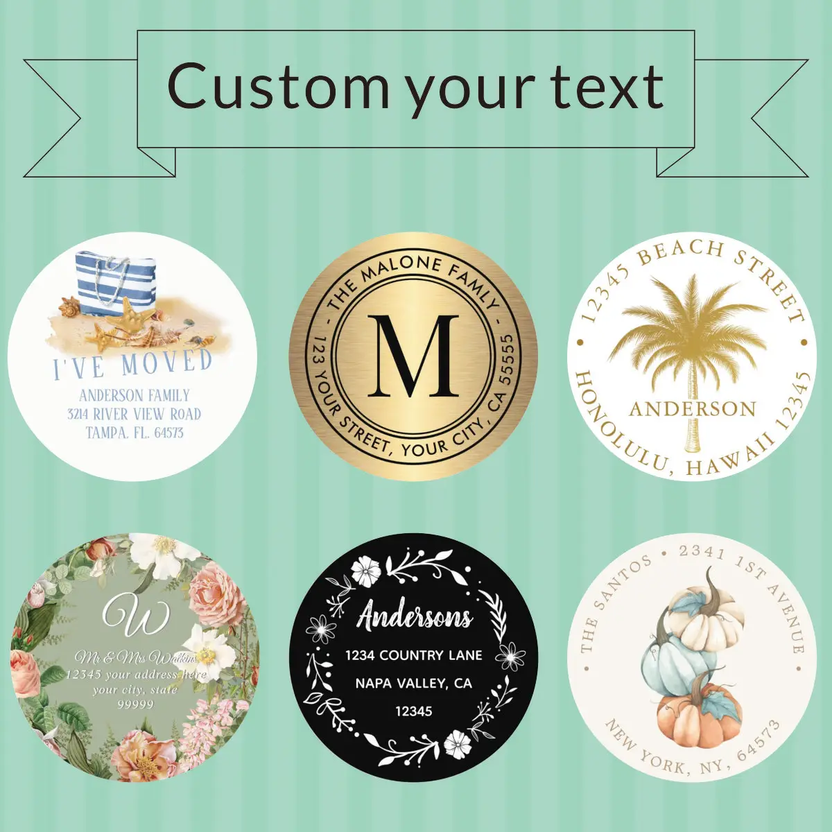 ملصقات ملصقات دائرية مخصصة، ملصق زفاف، تاريخ اسم مخصص، ملصقات شكرًا لك على هدايا حفلات الزفاف #1