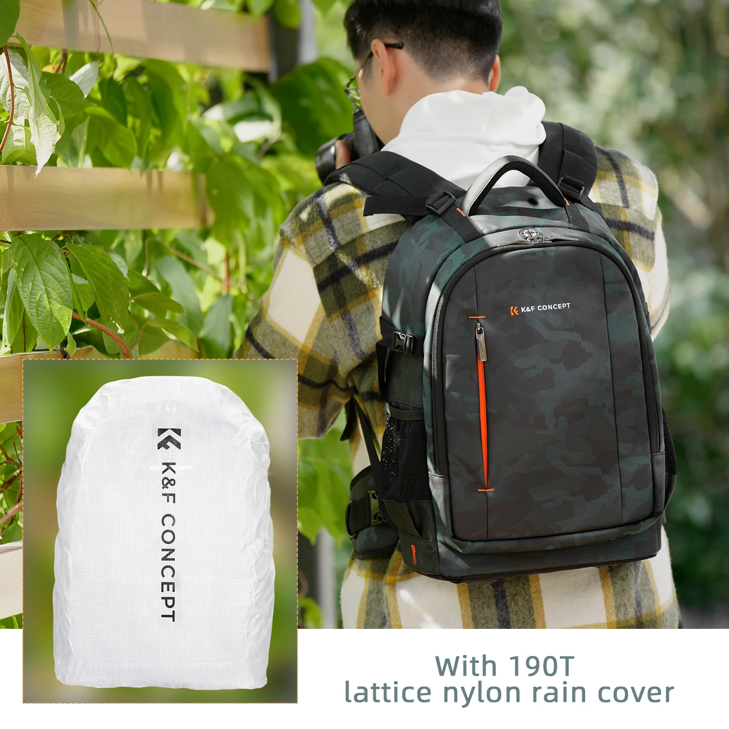 K & F Concept-Sac à dos étanche pour appareil photo de voyage, sacs de photographie en plein air, grande capacité, sacs pour appareil photo reflex numérique IL, Sony, ordinateur portable, 25L