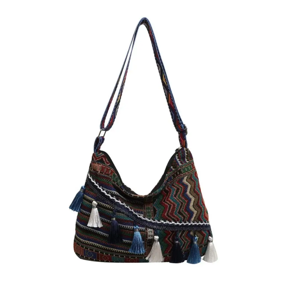

Tassel Ethnic Style Crossbody Bags Large Capacity Woven Bag Fringe Shoulder Bag Messenger Bag Handbag Bohemian Tote Bag Travel