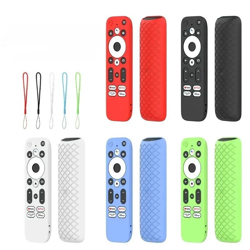 Housses pour Onn Android TV 2K FHD Streaming Stick, télécommande, anti-dérapant, antichoc, étui de protection en silicone avec lanière