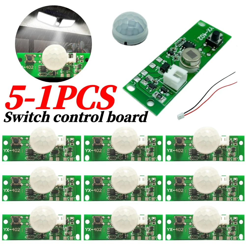 5-1PC 3.7V DIY Solar Lamp Board Control Sensor Night Light Controller Infrared Solar Lamp Panel for Garden Night Light Kits