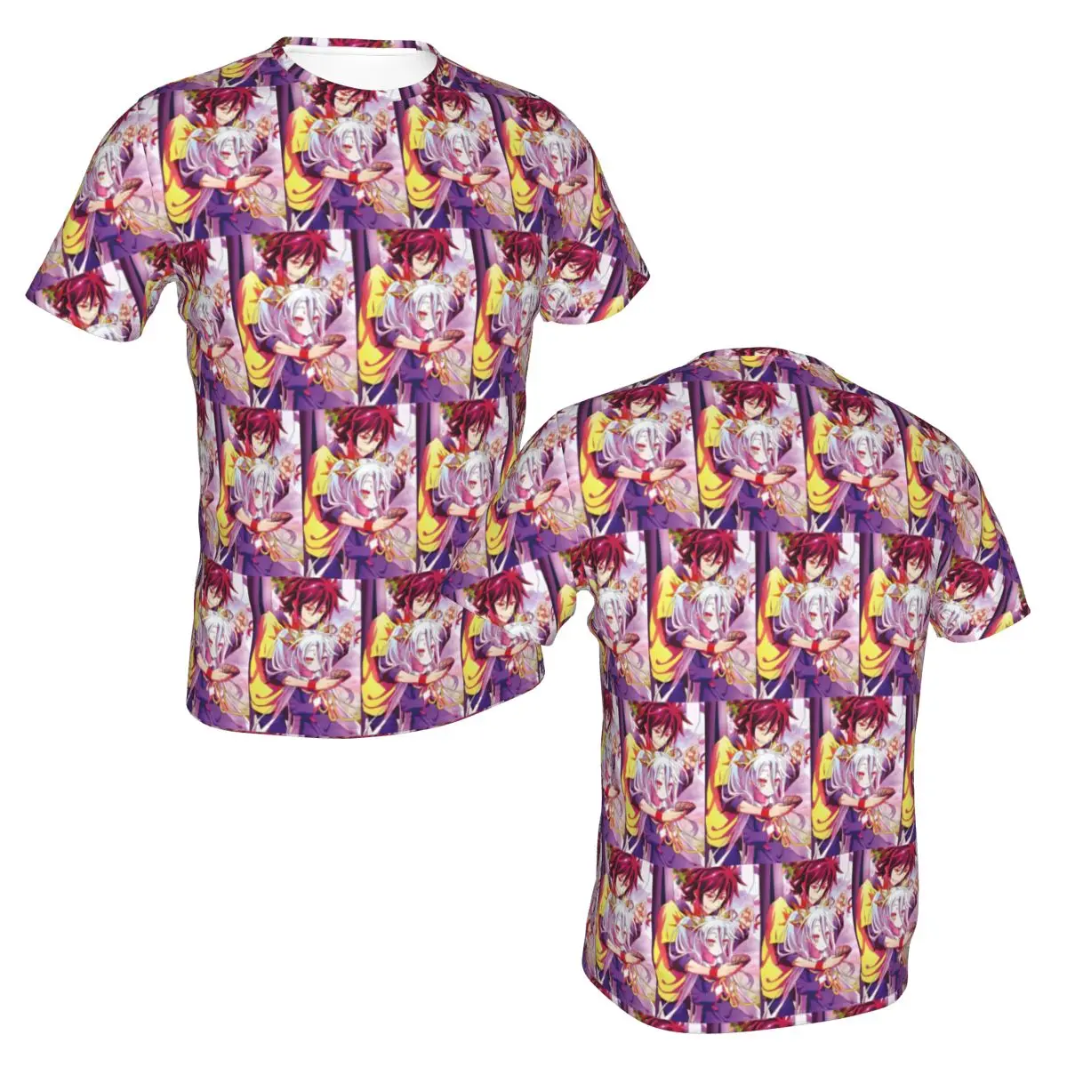 100% Cotton No Game No Life Zero Cover Image T-Shirt Men's Fashion T Shirt Men O-Neck Summer Shirts Tops